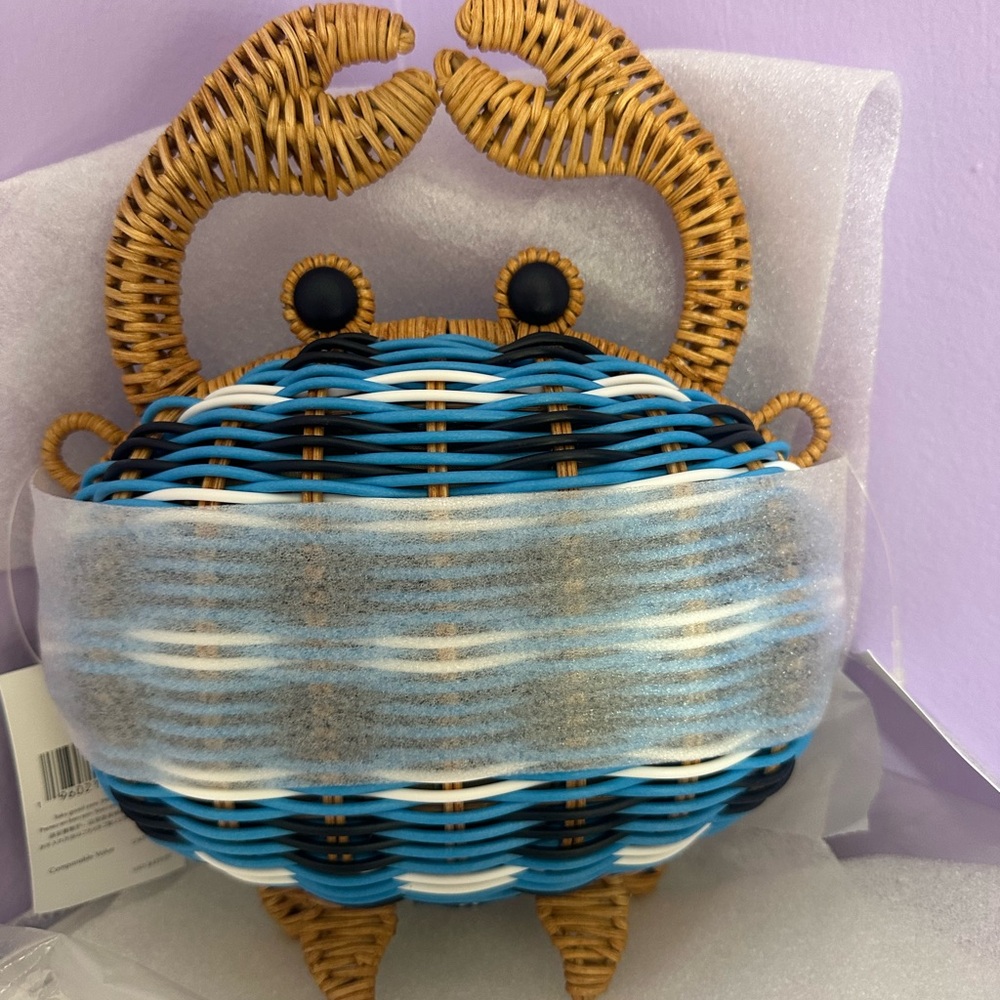 Nwt Kate spade pinch me crab wicker crossbody bag - Picture 4 of 8